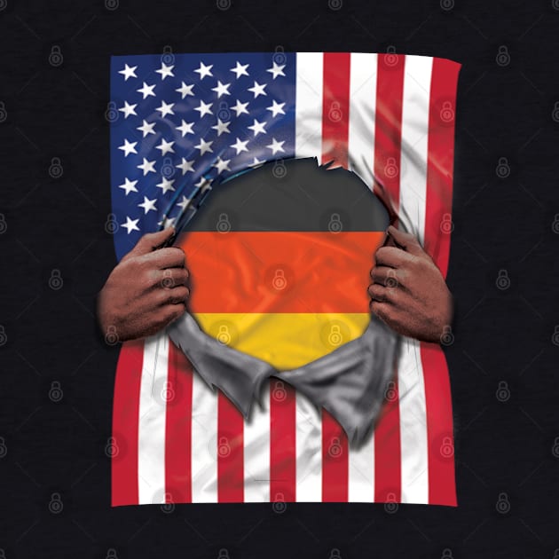 Germany Flag American Flag Ripped - Gift for German From Germany by Country Flags